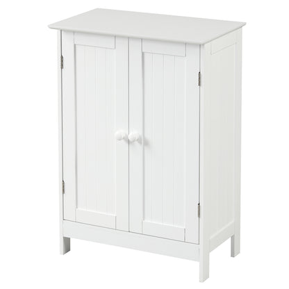 Bathroom Floor Storage Cabinet, Double Door, White Floor Cabinets at Gallery Canada