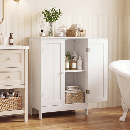 Bathroom Floor Storage Cabinet, Double Door, White Floor Cabinets at Gallery Canada