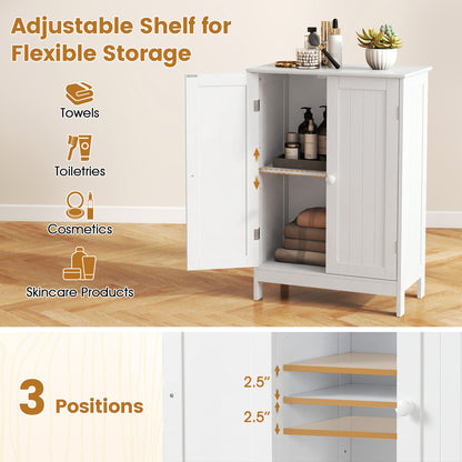 Bathroom Floor Storage Cabinet, Double Door, White Floor Cabinets at Gallery Canada