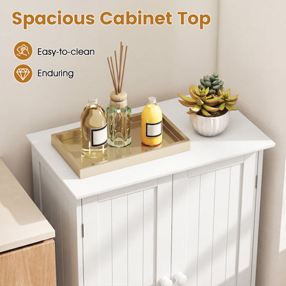 Bathroom Floor Storage Cabinet, Double Door, White Floor Cabinets at Gallery Canada