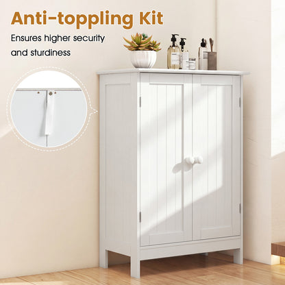 Bathroom Floor Storage Cabinet, Double Door, White Floor Cabinets at Gallery Canada