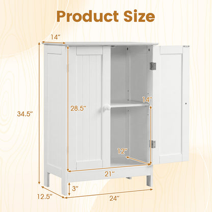 Bathroom Floor Storage Cabinet, Double Door, White Floor Cabinets at Gallery Canada
