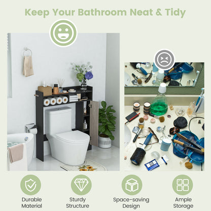 Over The Toilet Storage Organizer, Adjustable Shelves, Black Bathroom Etagere at Gallery Canada