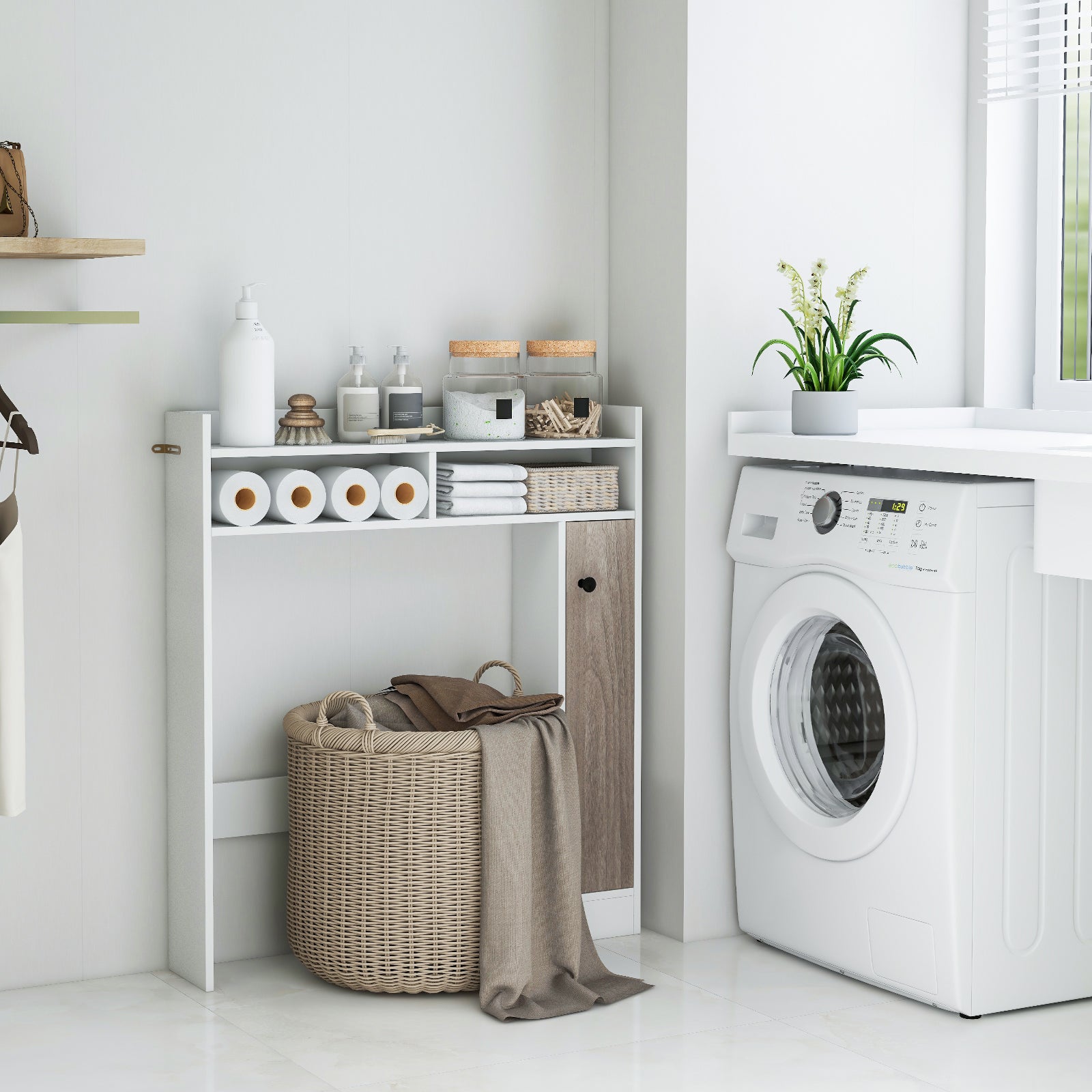 Over The Toilet Storage Organizer, Adjustable Shelves, White Bathroom Etagere at Gallery Canada