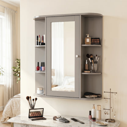 Single Door Wall Mount Cabinet With Mirror, Gray Wall Cabinets at Gallery Canada