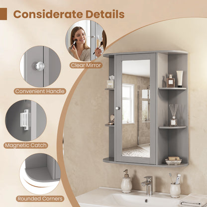 Single Door Wall Mount Cabinet With Mirror, Gray Wall Cabinets at Gallery Canada