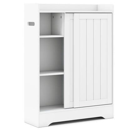 Bathroom Storage Cabinet Slim Floor Cabinet with Toilet Paper Holders, White Floor Cabinets White at Gallery Canada