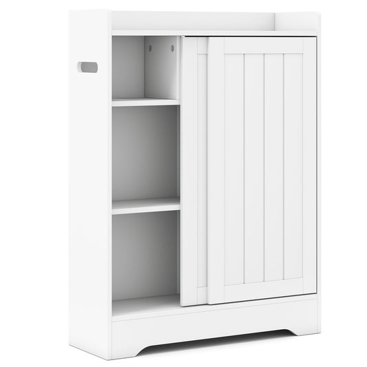 Bathroom Storage Cabinet Slim Floor Cabinet with Toilet Paper Holders, White Floor Cabinets White at Gallery Canada