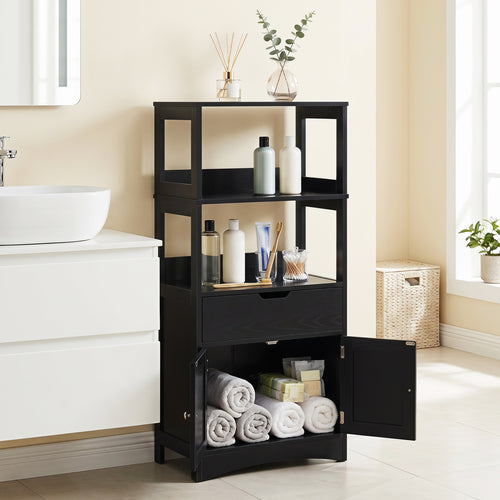 Bathroom Storage Cabinet With Drawer, Black
