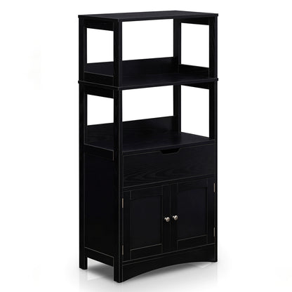 Bathroom Storage Cabinet With Drawer, Black