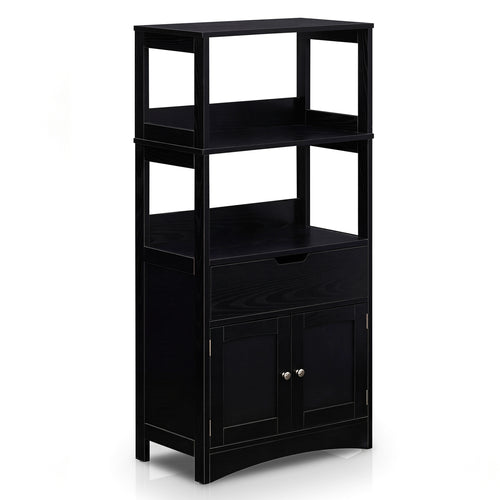 Bathroom Storage Cabinet With Drawer, Black