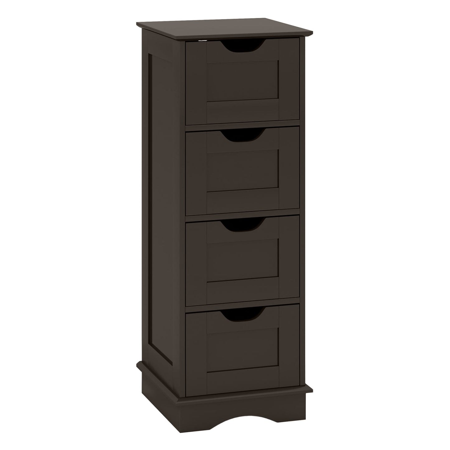 Armoire de rangement pour salle de bain, 4 tiroirs, marron