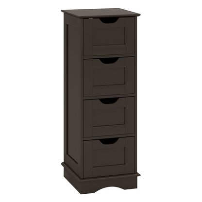 Armoire de rangement pour salle de bain, 4 tiroirs, marron