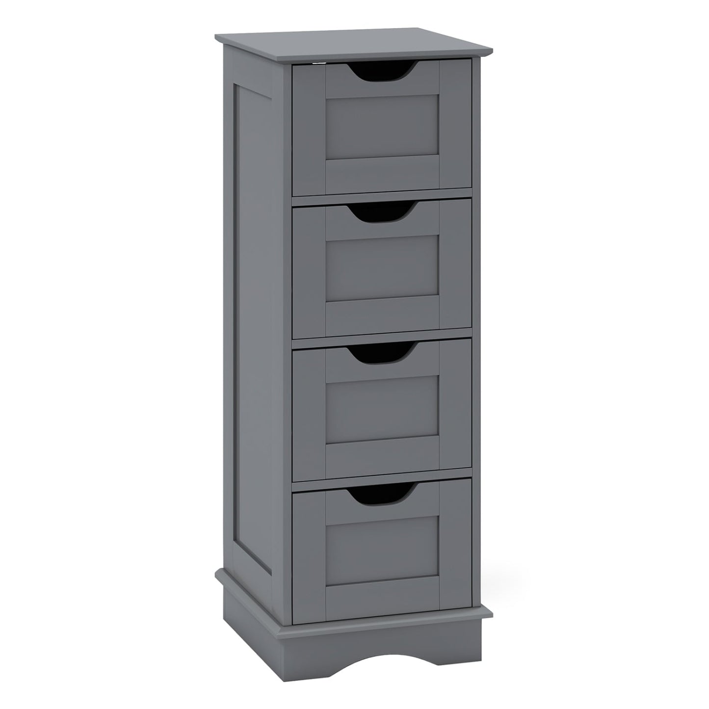 Armoire de rangement pour salle de bain, 4 tiroirs, grise