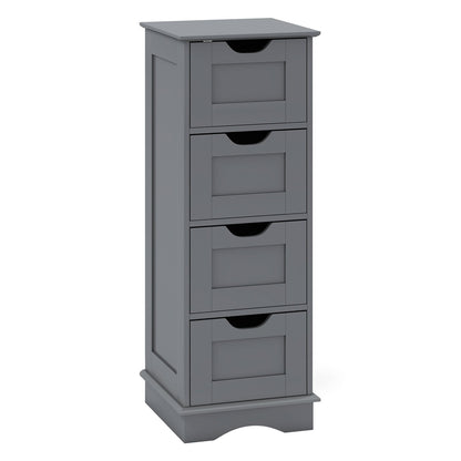 Armoire de rangement pour salle de bain, 4 tiroirs, grise