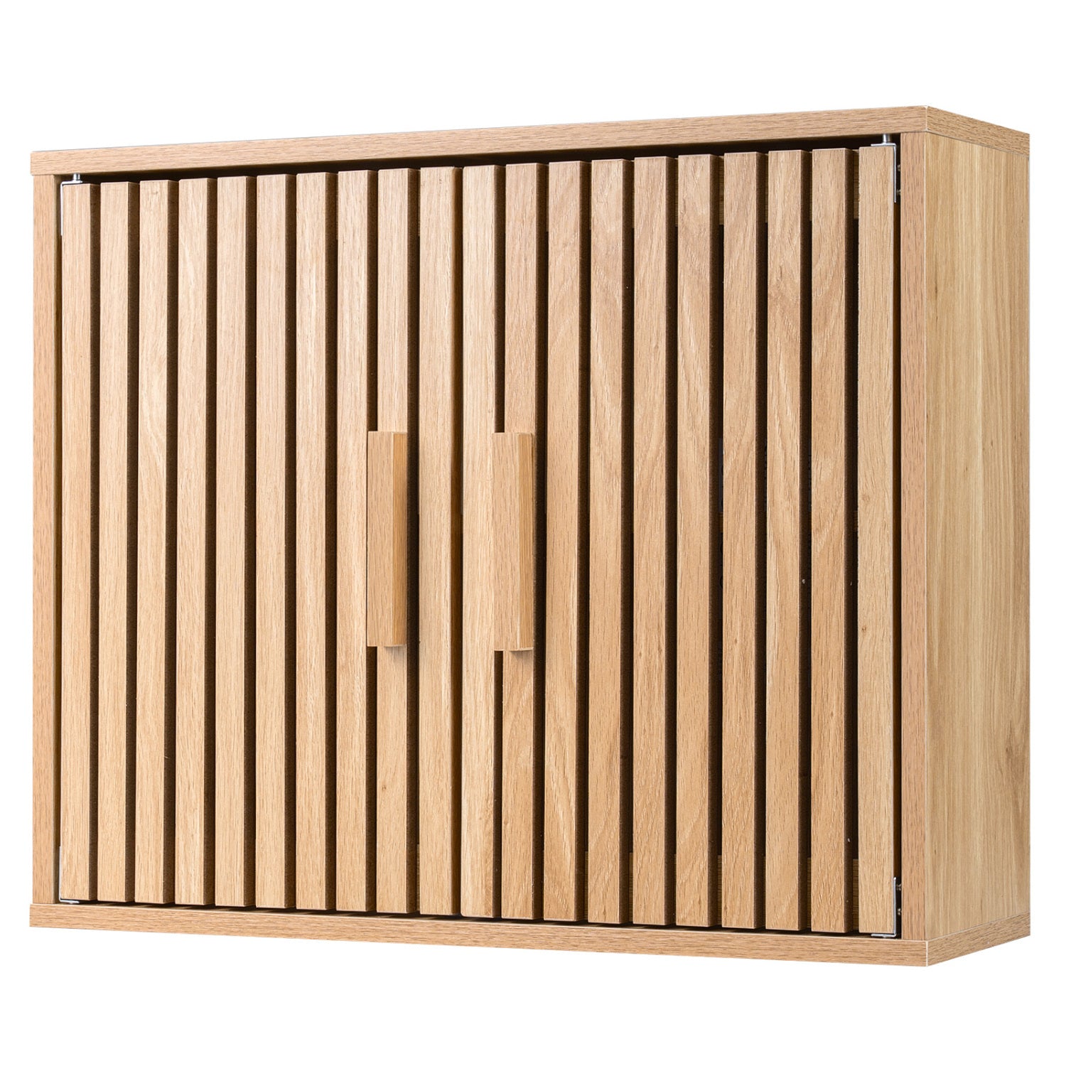 Bathroom Wall Cabinet, 2 Slatted Doors, 3 Adjustable Shelves, Natural Wall Cabinets at Gallery Canada