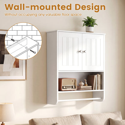 Bathroom Wall Cabinet With Towel Bar, Adjustable Shelf, White Wall Cabinets at Gallery Canada