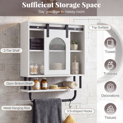 Bathroom Wall Cabinet, Sliding Barn Door, White Wall Cabinets at Gallery Canada