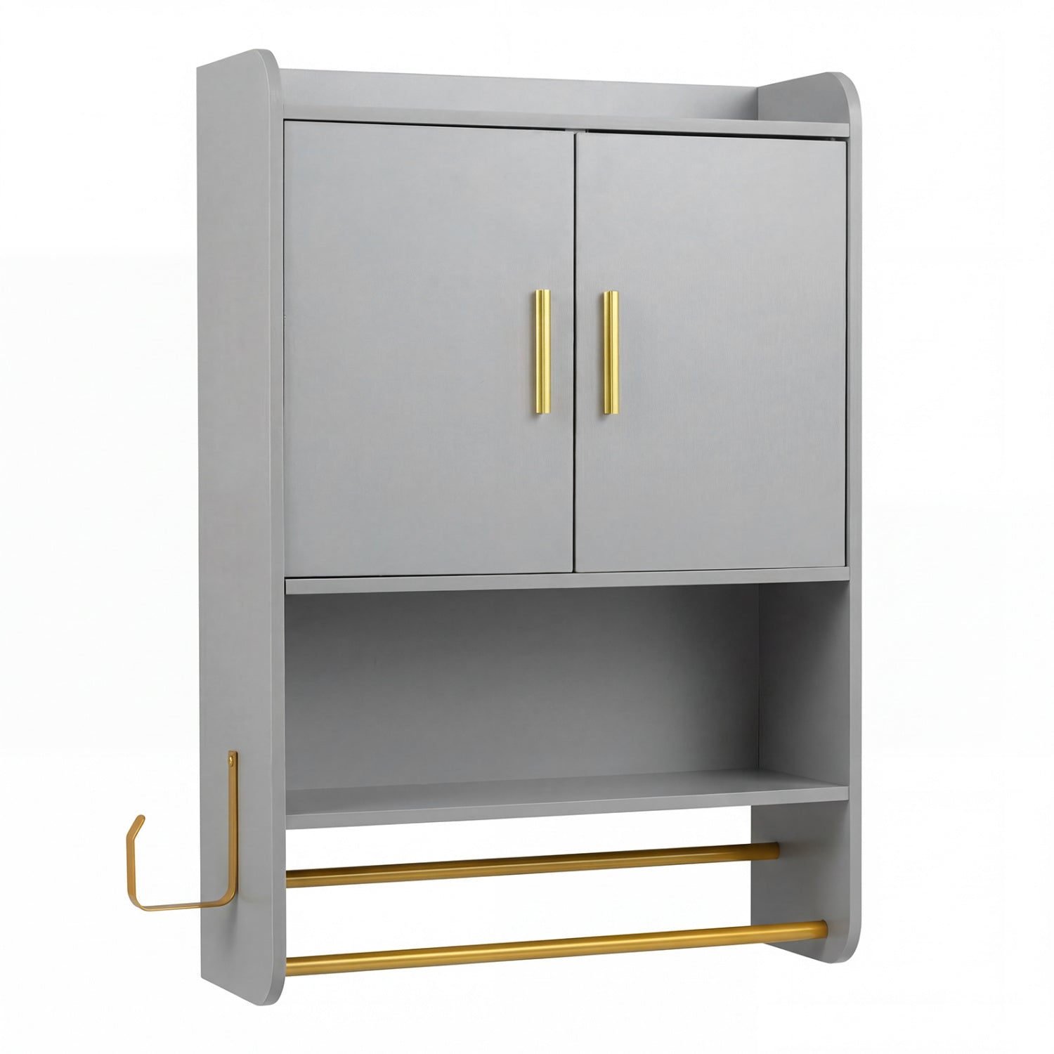 Wall Mounted Medicine Cabinet with Towel Bars, Grey Wall Cabinets at Gallery Canada
