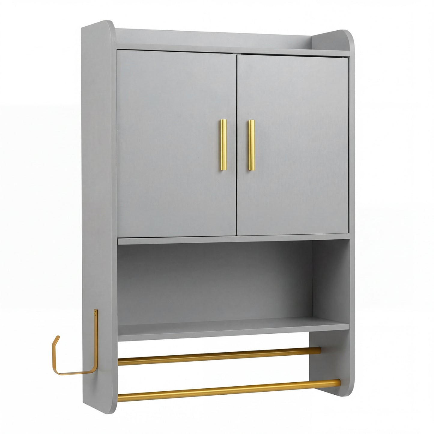 Wall Mounted Medicine Cabinet with Towel Bars, Grey Wall Cabinets at Gallery Canada
