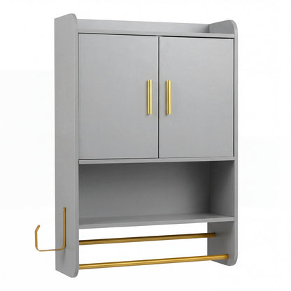 Wall Mounted Medicine Cabinet with Towel Bars, Grey Wall Cabinets at Gallery Canada