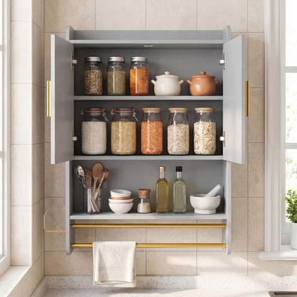 Wall Mounted Medicine Cabinet with Towel Bars, Grey Wall Cabinets at Gallery Canada