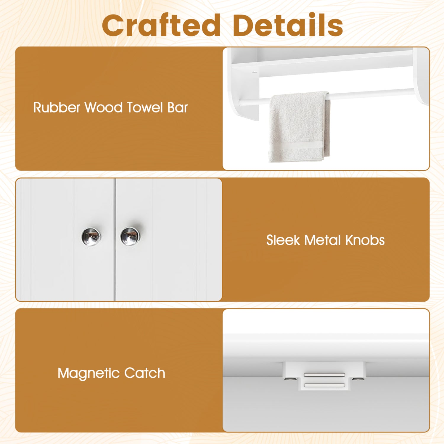 Bathroom Wall Cabinet With Towel Bar, Adjustable Shelf, White Wall Cabinets at Gallery Canada