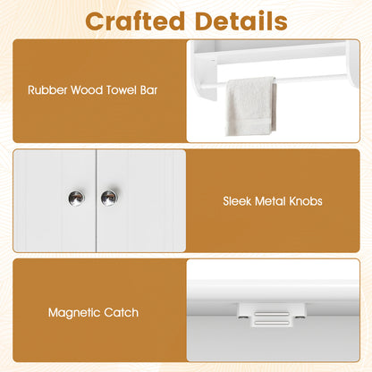 Bathroom Wall Cabinet With Towel Bar, Adjustable Shelf, White Wall Cabinets at Gallery Canada