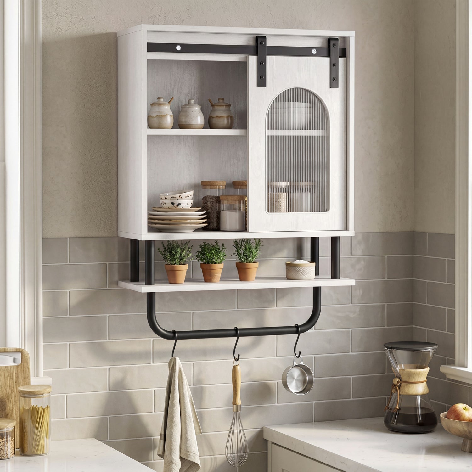 Bathroom Wall Cabinet, Sliding Barn Door, White Wall Cabinets at Gallery Canada