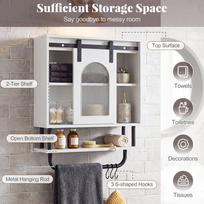 Bathroom Wall Cabinet, Sliding Barn Door, White Wall Cabinets at Gallery Canada