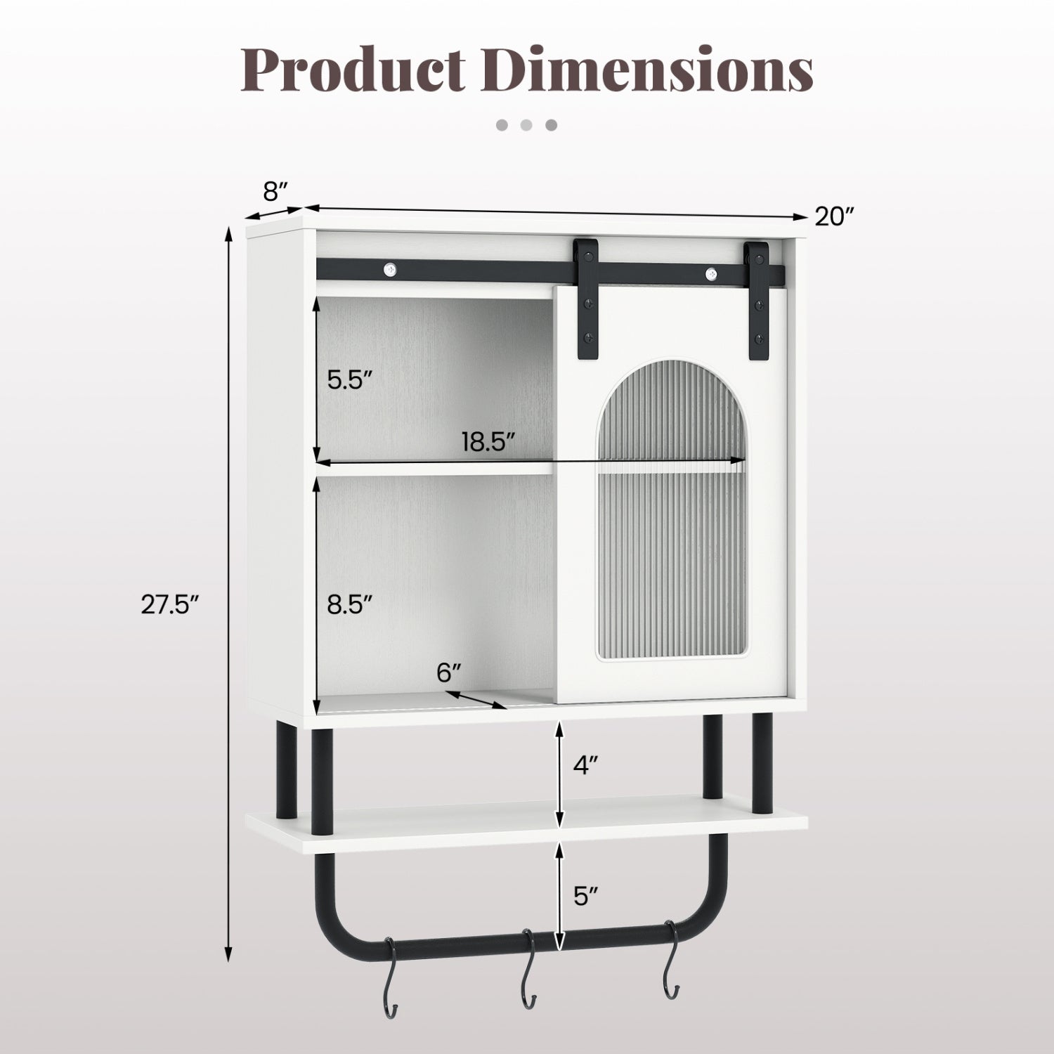 Bathroom Wall Cabinet, Sliding Barn Door, White Wall Cabinets at Gallery Canada