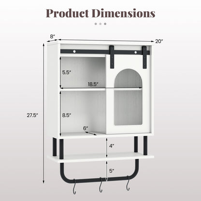 Bathroom Wall Cabinet, Sliding Barn Door, White Wall Cabinets at Gallery Canada