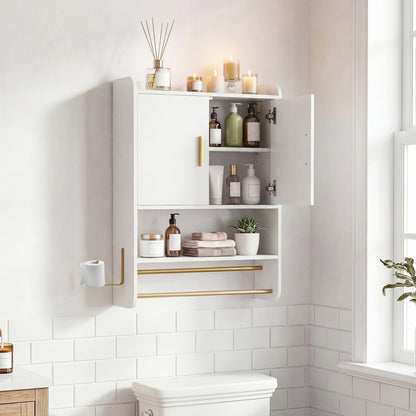 Bathroom Wall Cabinet Wall Mounted Medicine Cabinet with Towel Bars, White Wall Cabinets at Gallery Canada