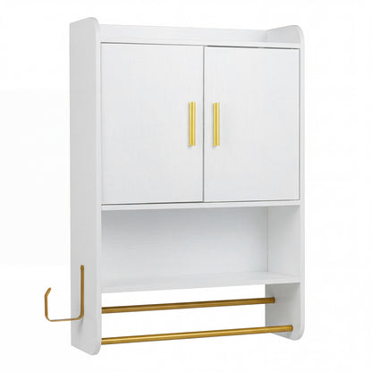 Bathroom Wall Cabinet Wall Mounted Medicine Cabinet with Towel Bars, White Wall Cabinets at Gallery Canada