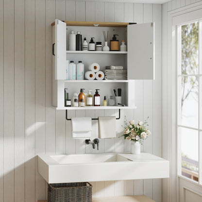 Bathroom Wall Cabinet with Towel Bar Farmhouse Medicine Cabinet, White Wall Cabinets at Gallery Canada