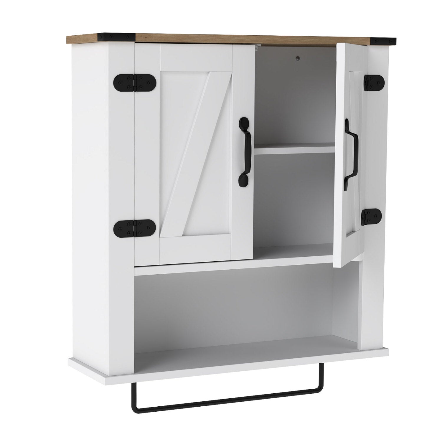 Bathroom Wall Cabinet with Towel Bar Farmhouse Medicine Cabinet, White Wall Cabinets at Gallery Canada