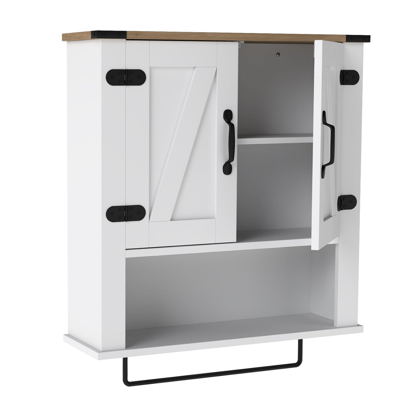 Bathroom Wall Cabinet with Towel Bar Farmhouse Medicine Cabinet, White Wall Cabinets at Gallery Canada