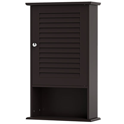 Wall Mount Storage Cabinet, Single Door, Height Adjustable Shelf, Rustic Brown Wall Cabinets Rustic Brown at Gallery Canada