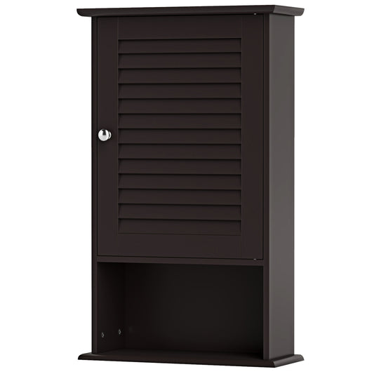 Wall Mount Storage Cabinet, Single Door, Height Adjustable Shelf, Rustic Brown Wall Cabinets Rustic Brown at Gallery Canada