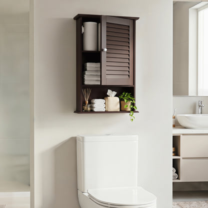 Wall Mount Storage Cabinet, Single Door, Height Adjustable Shelf, Rustic Brown Wall Cabinets at Gallery Canada