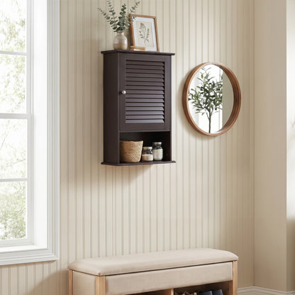 Wall Mount Storage Cabinet, Single Door, Height Adjustable Shelf, Rustic Brown Wall Cabinets at Gallery Canada