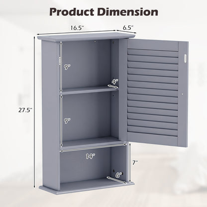 Wall Mount Storage Cabinet, Single Door, Height Adjustable Shelf, Gray Wall Cabinets at Gallery Canada