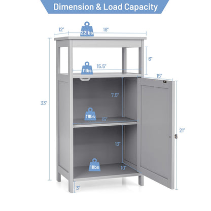 Wooden Bathroom Floor Cabinet, Multifunction Storage Rack, Gray Floor Cabinets at Gallery Canada