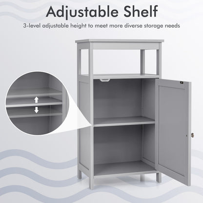 Wooden Bathroom Floor Cabinet, Multifunction Storage Rack, Gray Floor Cabinets at Gallery Canada