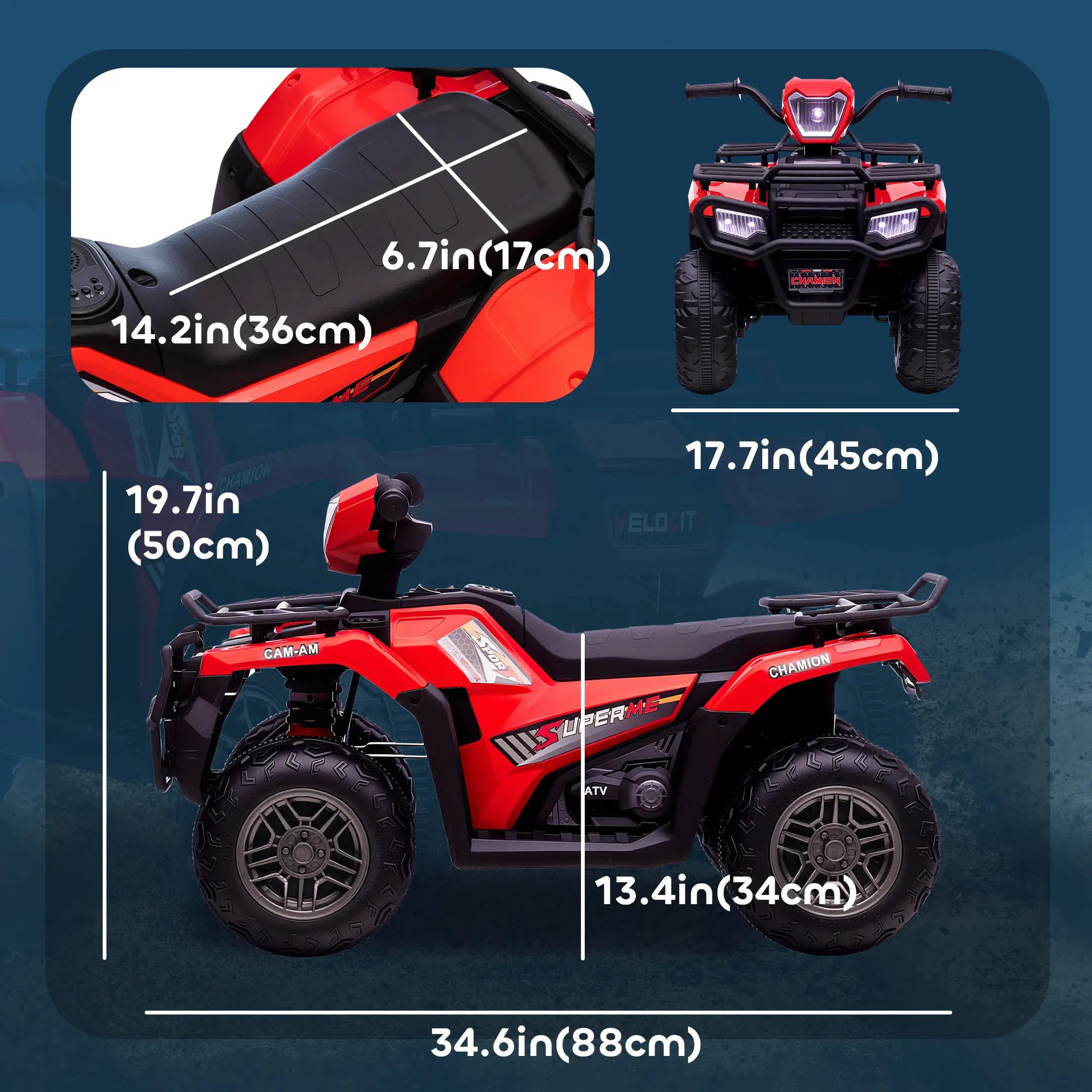 12V Kids ATV Quad, 4 Wheeler, Ages 37-60 Months, Red Electric Toy Cars at Gallery Canada