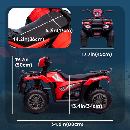 12V Kids ATV Quad, 4 Wheeler, Ages 37-60 Months, Red Electric Toy Cars at Gallery Canada