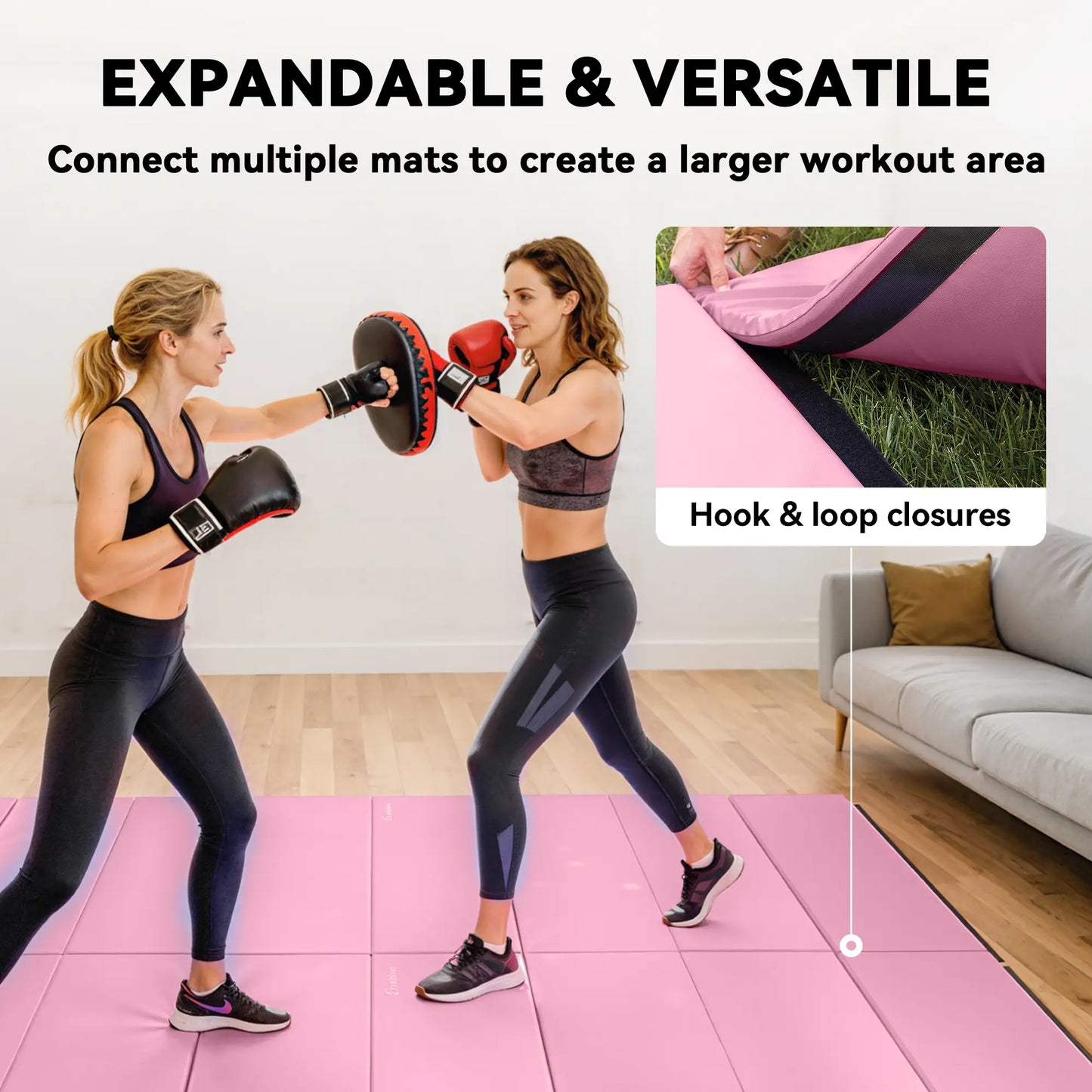 4'x6'x2'' Folding Gymnastics Mat, Exercise Mat for Yoga, MMA, Pink Gymnastics Mats at Gallery Canada