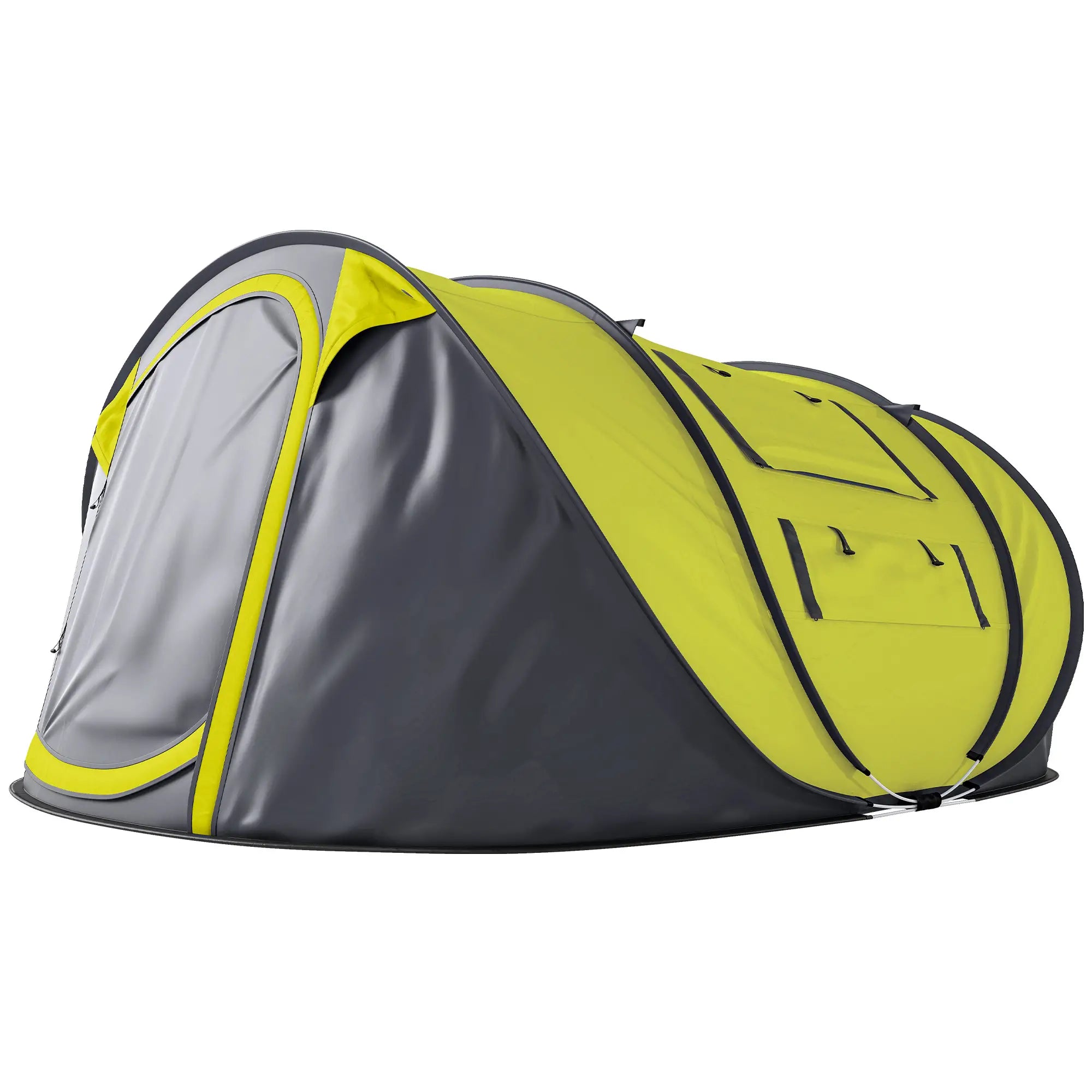 4 Person Camping Tent, Automatic Setup, Yellow Camping Tents Yellow, Grey at Gallery Canada