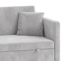 52" Grey Velvet Sofa Bed, Pull Out Sleeper with USB Ports, Grey