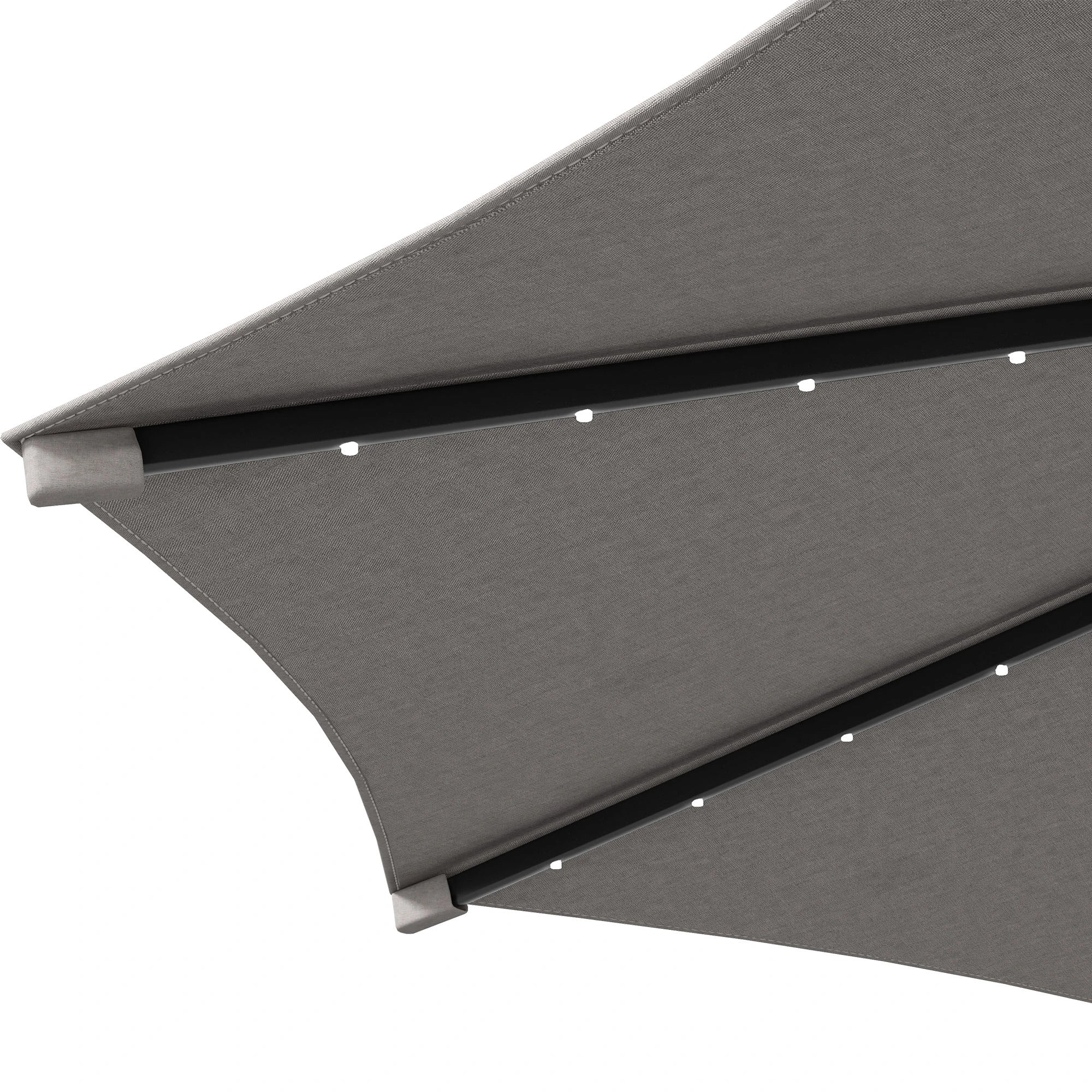 10ft Outdoor Cantilever Umbrella, Solar Lights, Adjustable Angle, Light Grey Cantilever Umbrellas at Gallery Canada